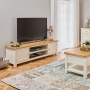 Cotswold Cream Painted Large Widescreen TV Unit – Up to 80” TV Size