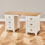 Cotswold Cream Pedestal Dressing Table Set with Mirror and Stool