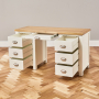 Cotswold Cream Pedestal Dressing Table Set with Mirror and Stool