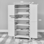 Cotswold Grey Painted Double Linen Storage Shaker Cupboard