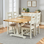 Cotswold Cream Painted Oak 1.8m Refectory Dining Table and 4 Chair Set