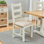 Cotswold Cream Painted Oak 1.8m Refectory Dining Table and 4 Chair Set