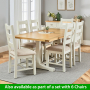 Cotswold Cream Painted Oak 1.8m Refectory Dining Table and 4 Chair Set