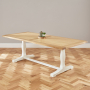 Cotswold Cream Painted Oak 2.2m Refectory Dining Table - Seats 8 to 10