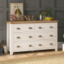 Cheshire Cream Painted Large Wide 6 Drawer Chest of Drawers