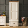 Cheshire Cream Painted Single 1 Door Wardrobe with Drawer