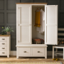 Cheshire Cream Double 2 Door Wardrobe with 2 Drawers