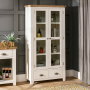 Cheshire Cream Painted Glazed 2 Door 2 Drawer Tall Display Cabinet