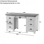 Downton Grey Twin Pedestal Dressing Table Set with Mirror Set