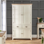 Cheshire Cream Painted Kitchen Double Freestanding Larder Pantry Cupboard