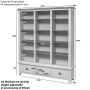 Downton Grey Grand Library Bookcase