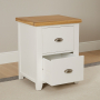 Cottage White Painted Two Drawer Storage Chest Cabinet