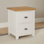 Cottage White Painted Two Drawer Storage Chest Cabinet