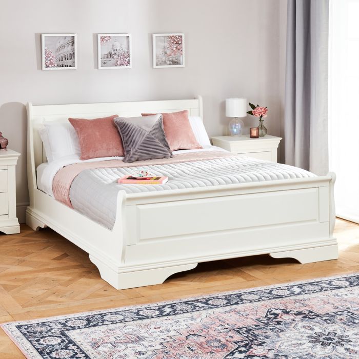 Wilmslow White Painted 6ft Super King Size Sleigh Bed The Furniture Market