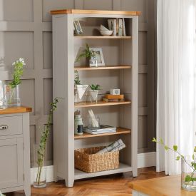 Downton Grey Grand Library Bookcase | The Furniture Market