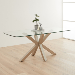 Rectangular glass dining table deals for 8