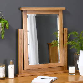 Cheshire Oak Vanity Dressing Table Mirror | The Furniture Market