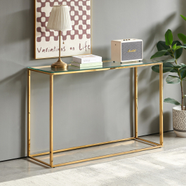 Monza Glass Console Hall Table with Chrome Stainless Steel Frame | The ...