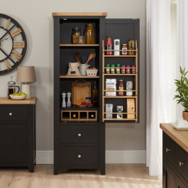 Cheshire Black Painted Oak Single Kitchen Larder Pantry Cupboard | The ...