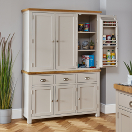 Cotswold Grey Painted Triple Kitchen Larder Pantry Cupboard | The ...