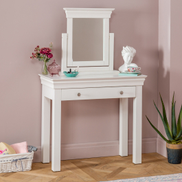 Wilmslow White Double Pedestal Dressing Table Set with Mirror