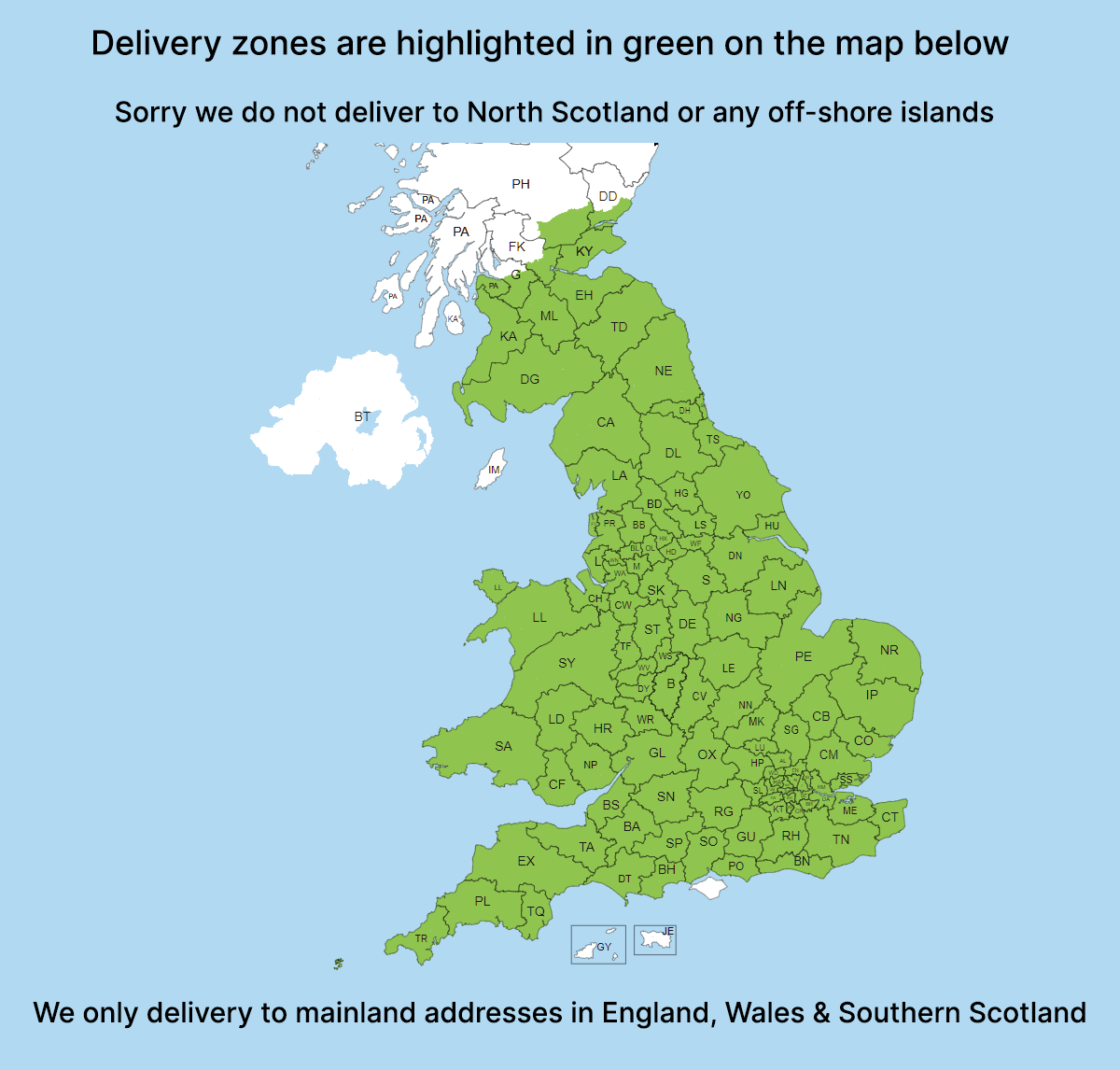 Delivery zone map